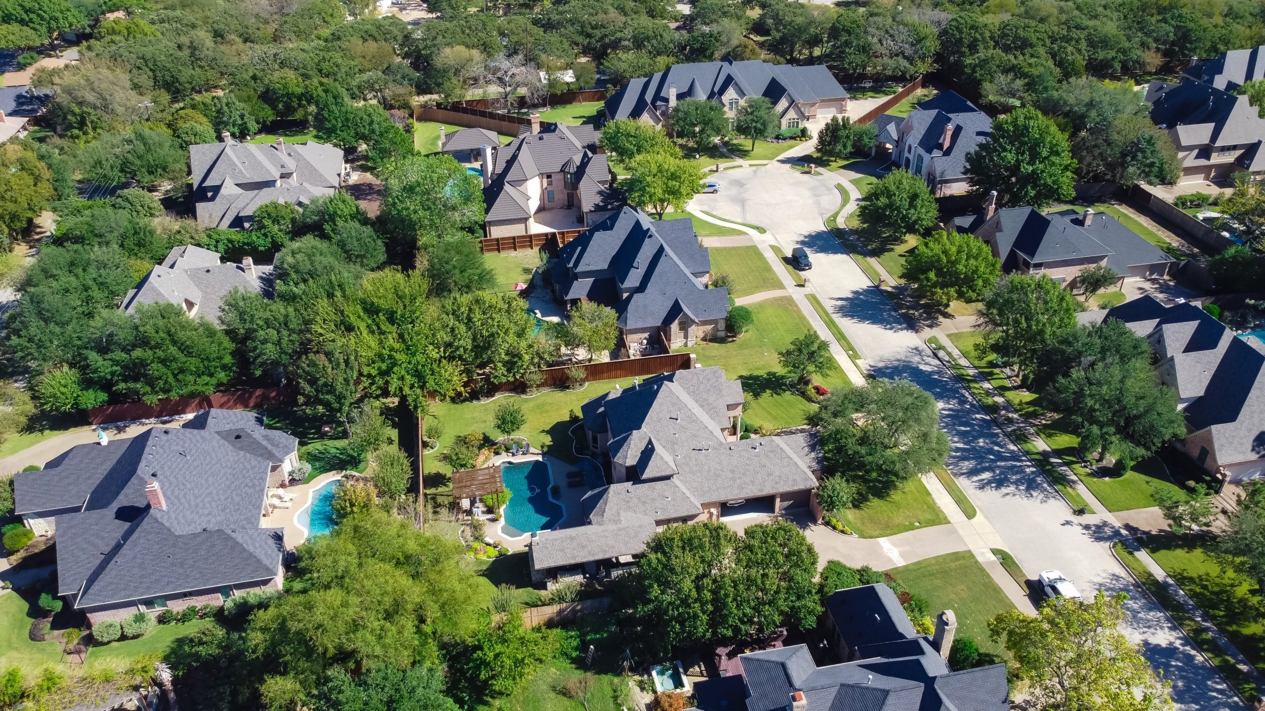 Aerial View of Luxury Mansion